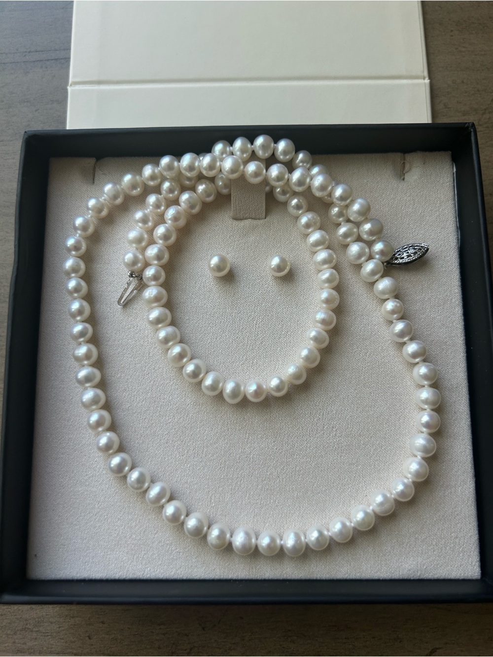 KAY Cultured Pearl Necklace, Bracelet & Earrings Set Sterling Silver